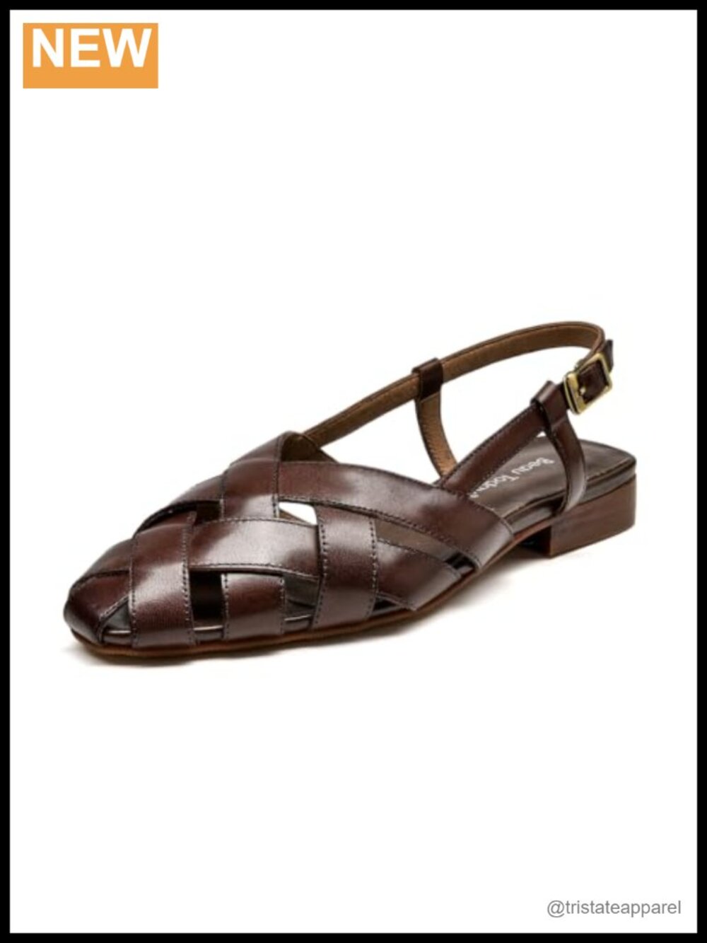 Woven Slingback Fisherman Sandals Closed Toe Low Block Heel